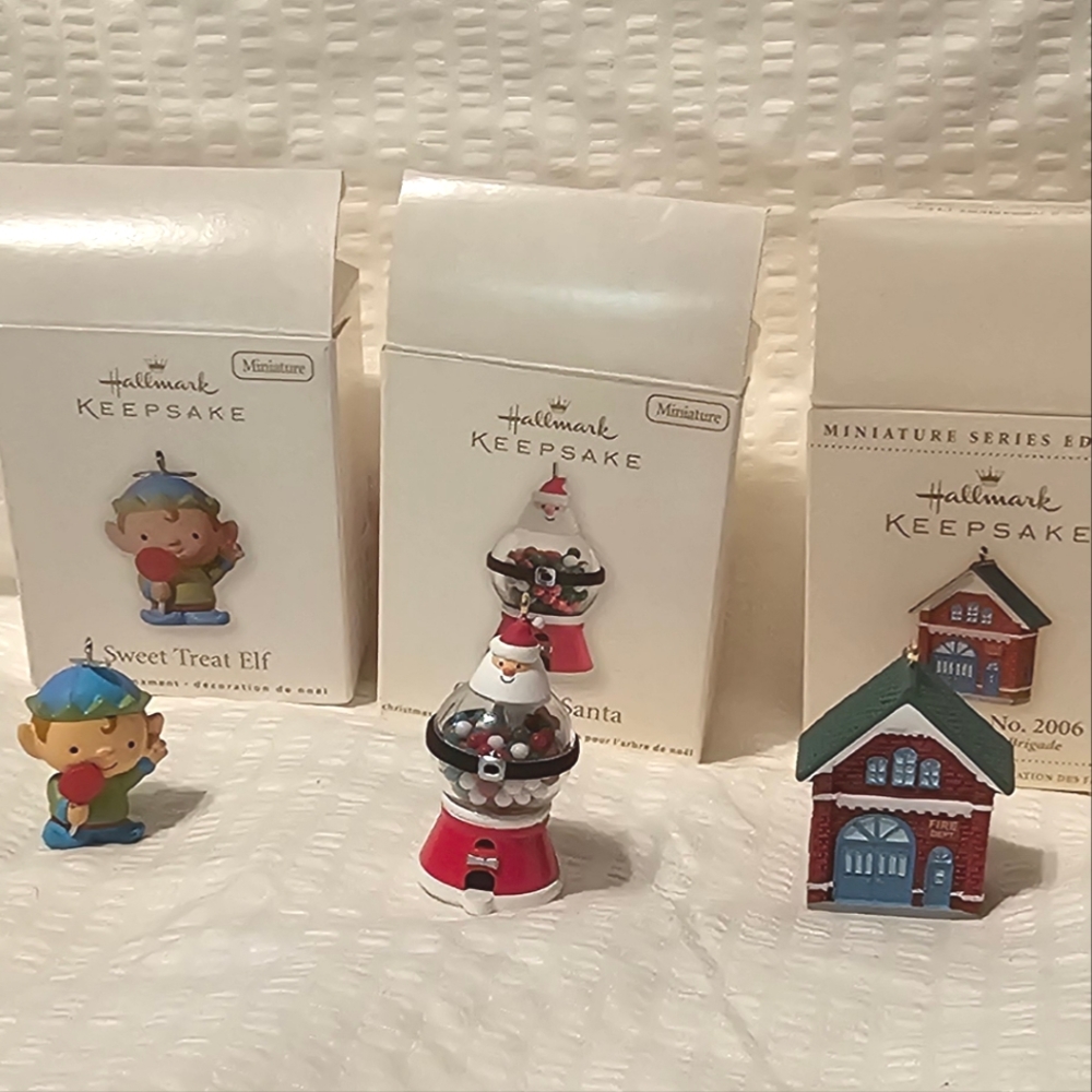 3 Miniature Hallmark Keepsake ornaments